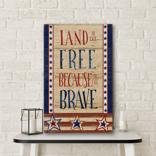 Courtside Market® Celebrate 250™ Wounded Warrior Project® Land of the Free Flag Gallery Wrapped Canvas Wall Art